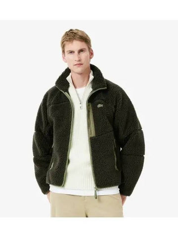 Men s Sherpa Fleece Blouson Khaki - LACOSTE - BALAAN 1