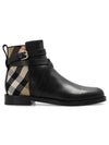 House Checked Leather Ankle Boots - BURBERRY - BALAAN 1