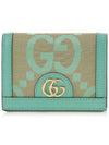 GUCCI Women's Ophidia Jumbo GG Card Wallet Green 523155 UKMBG 9549 - GUCCI - BALAAN