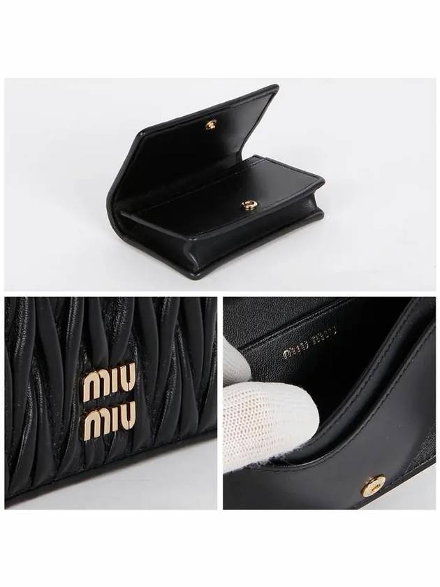 Matelasse Nappa Leather Half Wallet Black - MIU MIU - BALAAN 5