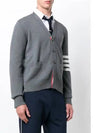 Milano Stitch 4-Bar Cardigan Medium Grey - THOM BROWNE - BALAAN 4