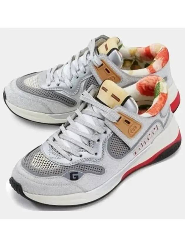 Ultra Face Low Top Sneakers Silver - GUCCI - BALAAN.
