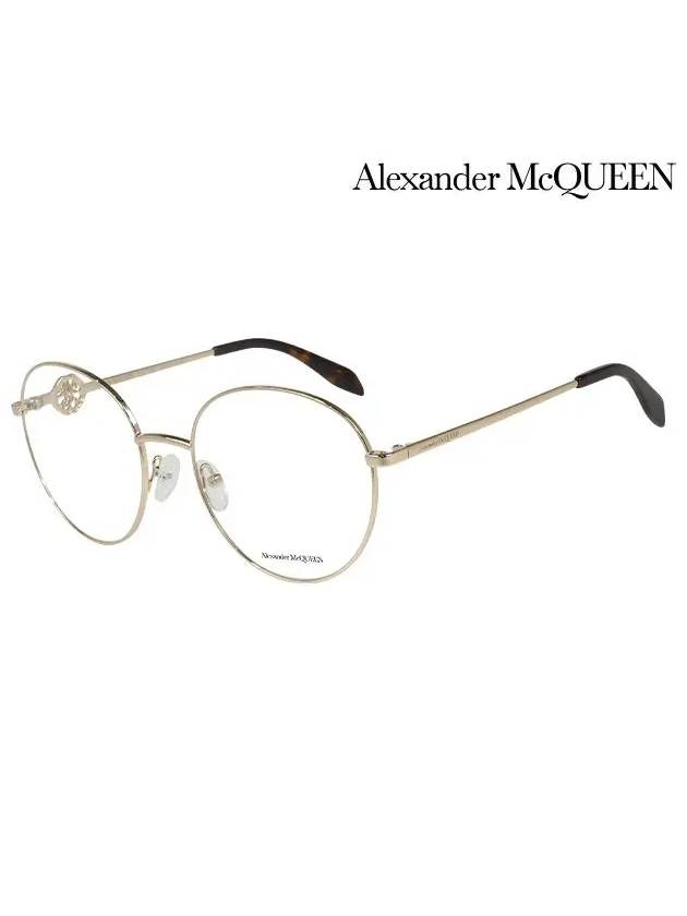 Eyewear Round Metal Eyeglasses Gold - ALEXANDER MCQUEEN - BALAAN 3