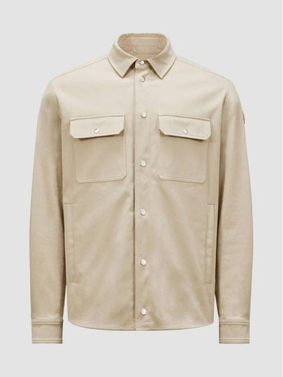 Men's Cotton Long Sleeve Shirt Light Beige - MONCLER - BALAAN 2