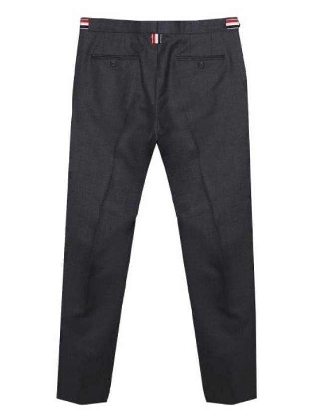 Low Rise Side Tab Wool Slacks Dark Grey - THOM BROWNE - BALAAN 3