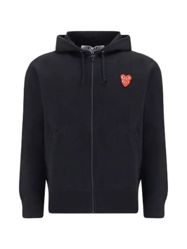 Men s Heart Printing Hooded Zip up Black AXT294051 - COMME DES GARCONS - BALAAN 2