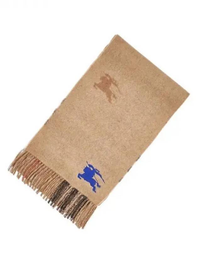 Check EKD Embroidered Reversible Cashmere Scarf Sand - BURBERRY - BALAAN 2