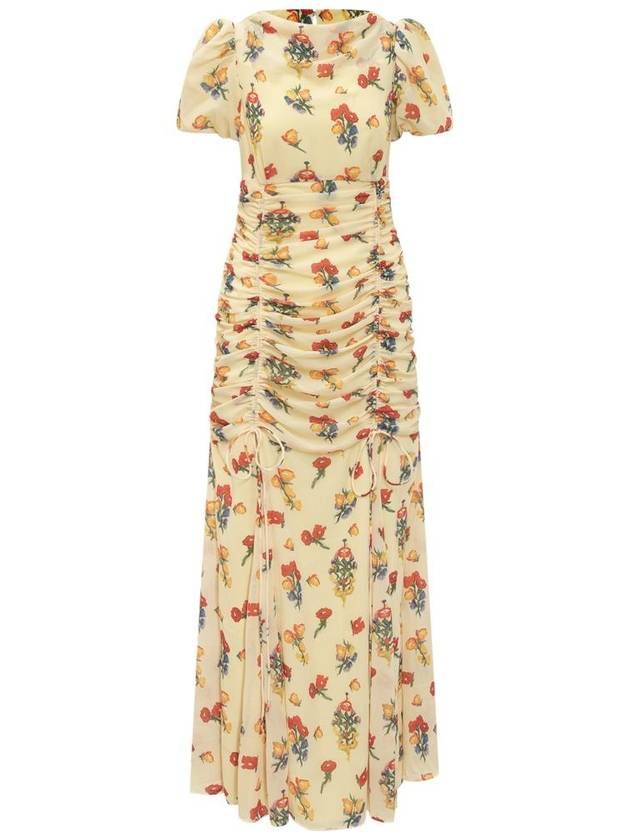 De La Vali Ruched Flower Dress - DE LA VALI - BALAAN 1