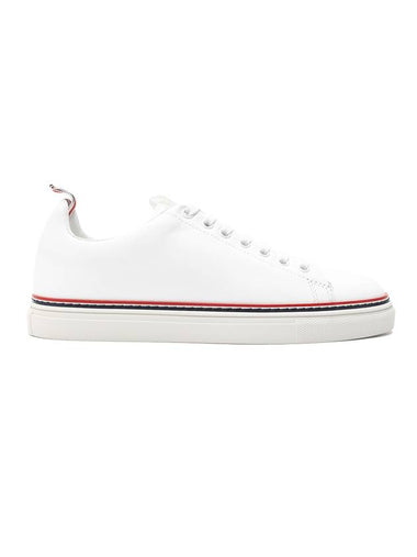 Tennis Vitello Calf Leather Low Top Sneakers White - THOM BROWNE - BALAAN 1