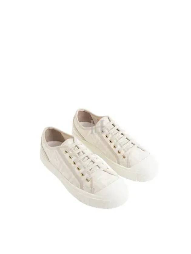 Domino FF Fabric Low Top Sneakers White - FENDI - BALAAN 2