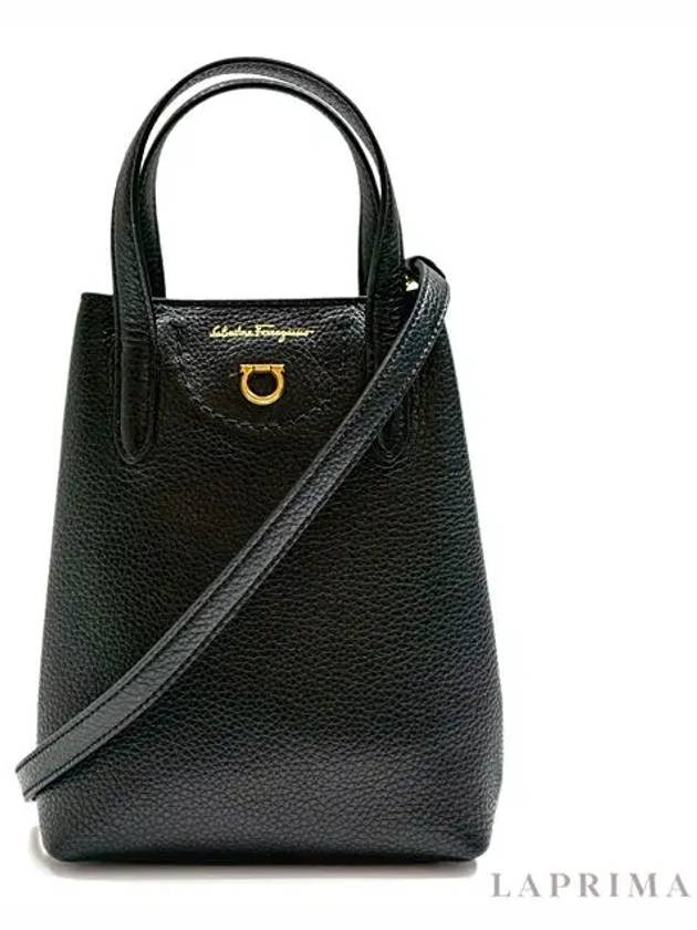 Gancini Mini Bag Black - SALVATORE FERRAGAMO - BALAAN.