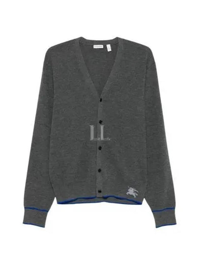 Equestrian Knight V Neck Cardigan Grey - BURBERRY - BALAAN 2