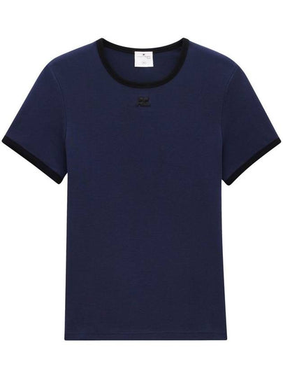 Short Sleeve T-Shirt PERJTS020JS0070 B033 Blue - COURREGES - BALAAN 2