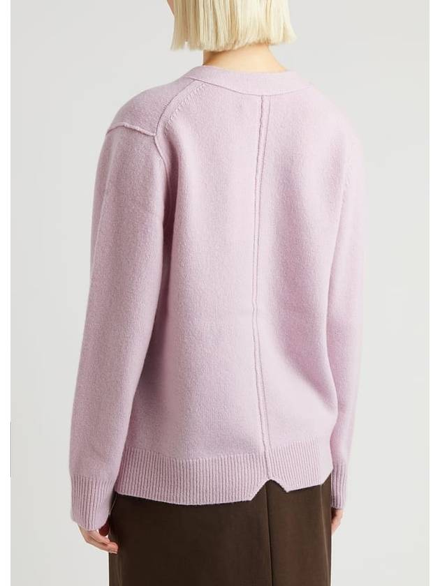 Wool Blend Cardigan Pale Lilac - ACNE STUDIOS - BALAAN 4