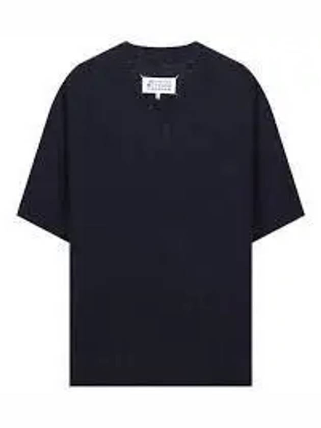 V-Neck Knit Top Navy - MAISON MARGIELA - BALAAN 2