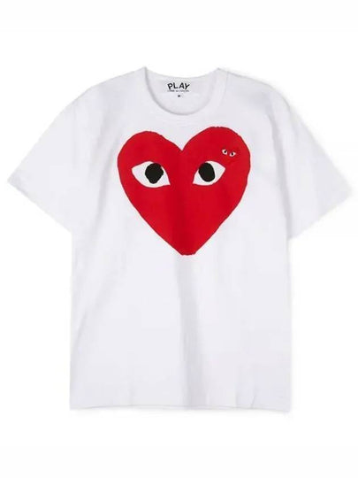 Double Heart Short Sleeve T-Shirt White - COMME DES GARCONS - BALAAN 2