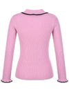 Collar neck sleeve frill ribbed knit MK3SP071PIK - P_LABEL - BALAAN 6