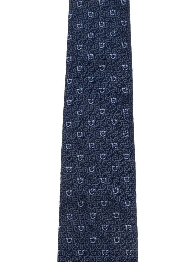 FERRAGAMO Silk Tie, Men's, Navy Blue - SALVATORE FERRAGAMO - BALAAN 3