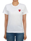 Women's Small Double Heart Wappen Short Sleeve T-Shirt P1 T287 2 White - COMME DES GARCONS PLAY - BALAAN 2