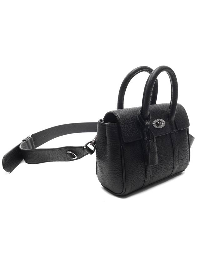 Bayswater Mini Heavy Grain Shoulder Bag Black - MULBERRY - BALAAN 4