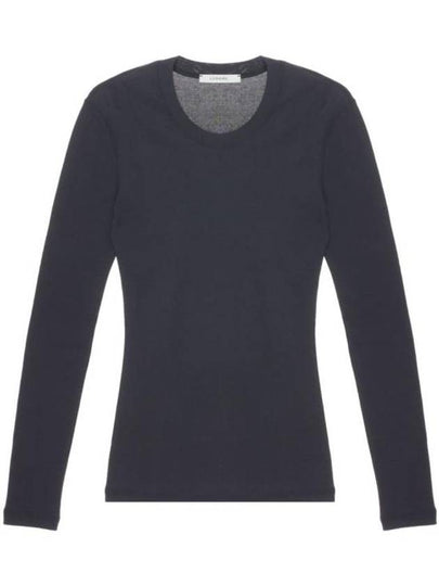 Rib Jersey Long Sleeve T-Shirt Squid Ink - LEMAIRE - BALAAN 2