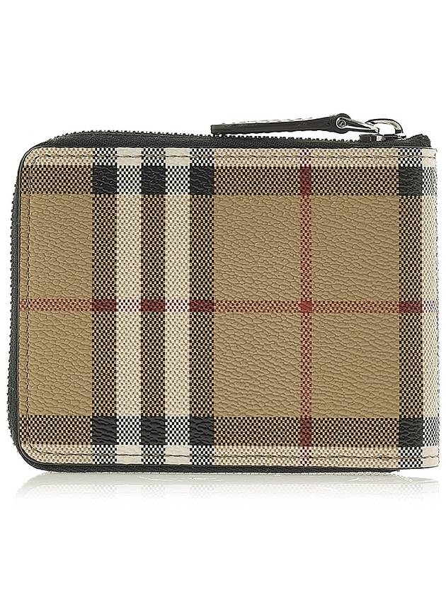 Vintage Check Zipper Round Half Wallet Beige - BURBERRY - BALAAN 4