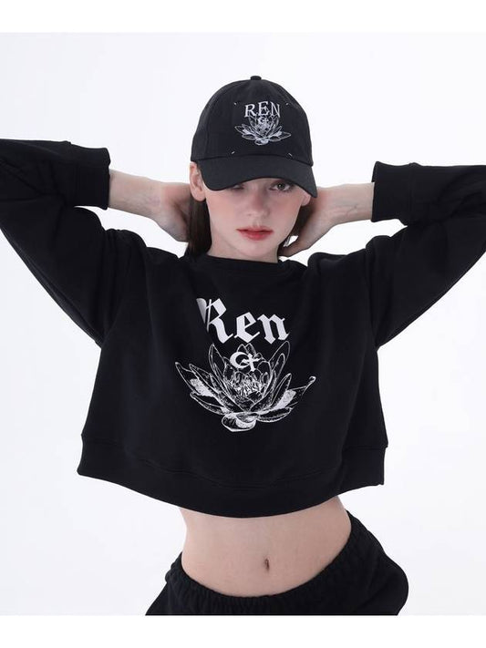 0 9 Ren crop sweatshirt BLACK - CLUT STUDIO - BALAAN 1