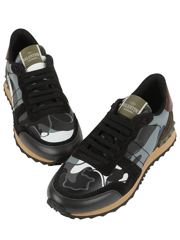 QY2S0723 TCC AQ7 Camouflage Gray Rockrunner Sneakers - VALENTINO - BALAAN.
