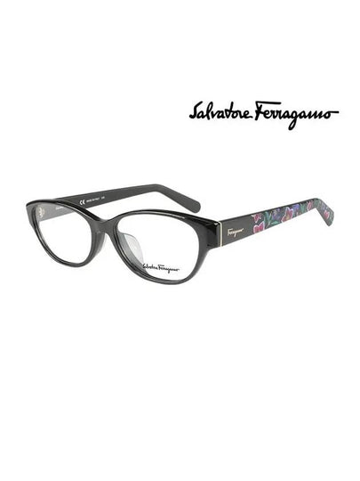 Oval Plastic Eyeglasses Black - SALVATORE FERRAGAMO - BALAAN 2