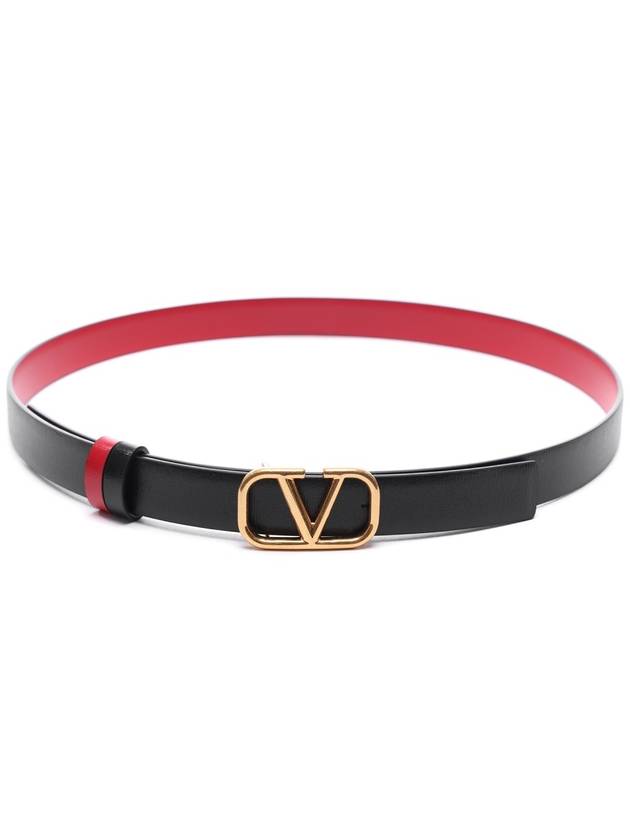 SN Black reversible vlogo signature leather belt 5W2T0S12ZFR 0SM - VALENTINO - BALAAN 4