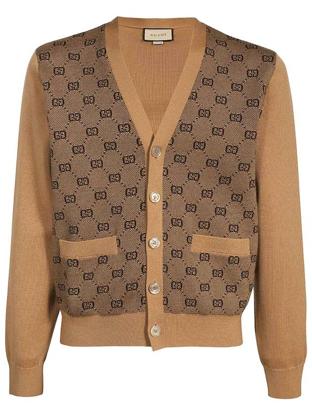 GG Monogram Wool Cardigan Brown - GUCCI - BALAAN 2