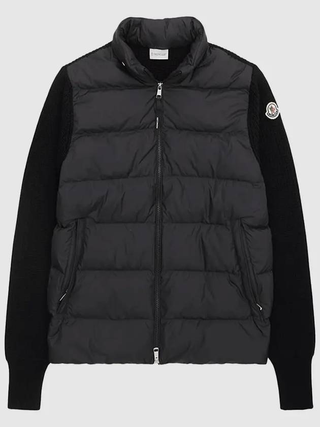 Padded Wool Zip-Up Hoodie Black - MONCLER - BALAAN 2