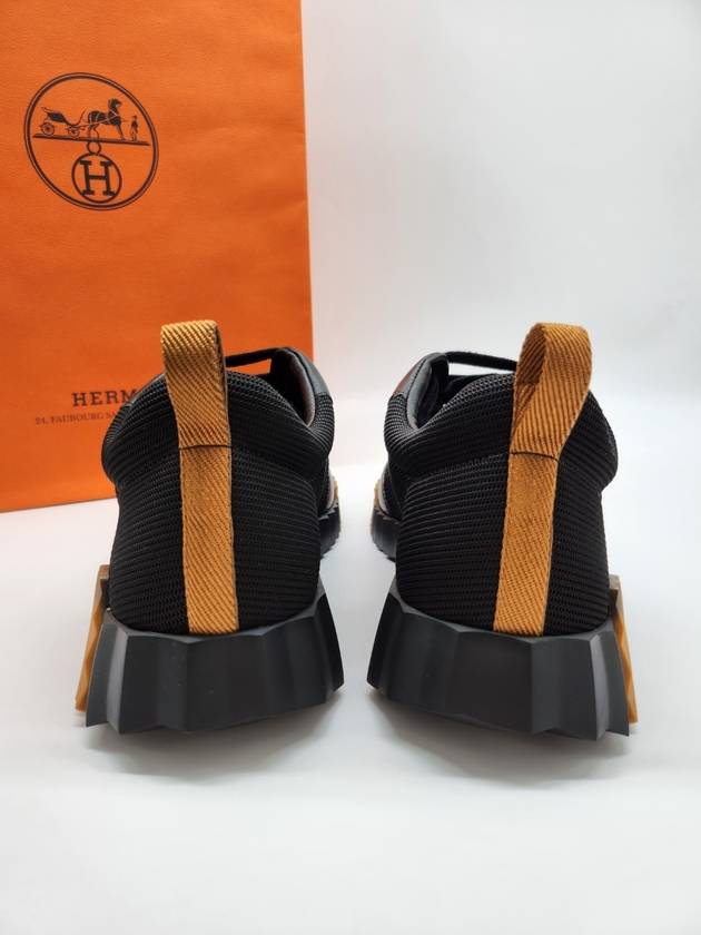 Bouncing Sneakers Technical Canvas Calfskin & Noir Miel - HERMES - BALAAN 6