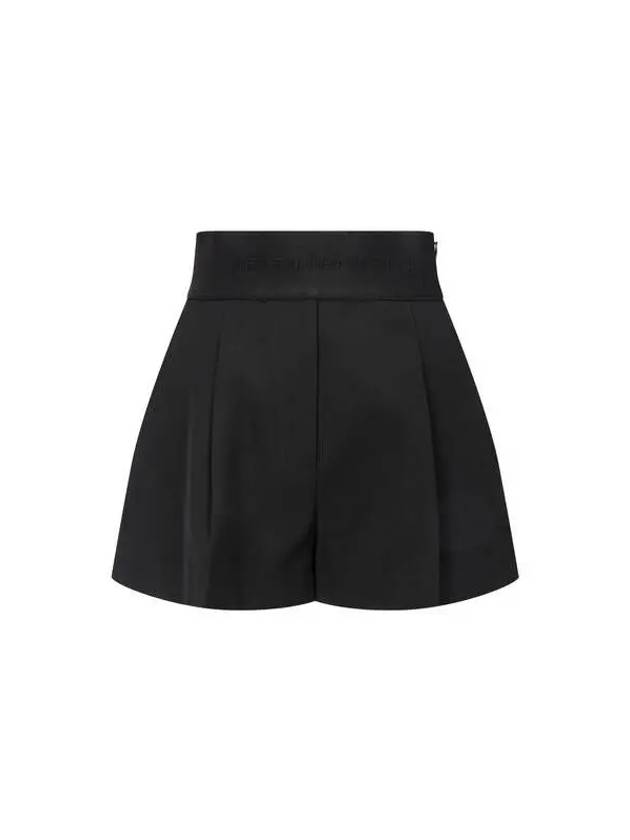 Logo Banding One Tuck Pleated Shorts Black - ALEXANDER WANG - BALAAN 1