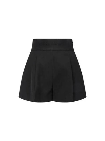 Logo Banding One Tuck Pleated Shorts Black - ALEXANDER WANG - BALAAN 1