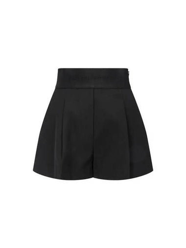 Logo Banding One Tuck Pleated Shorts Black - ALEXANDER WANG - BALAAN 1