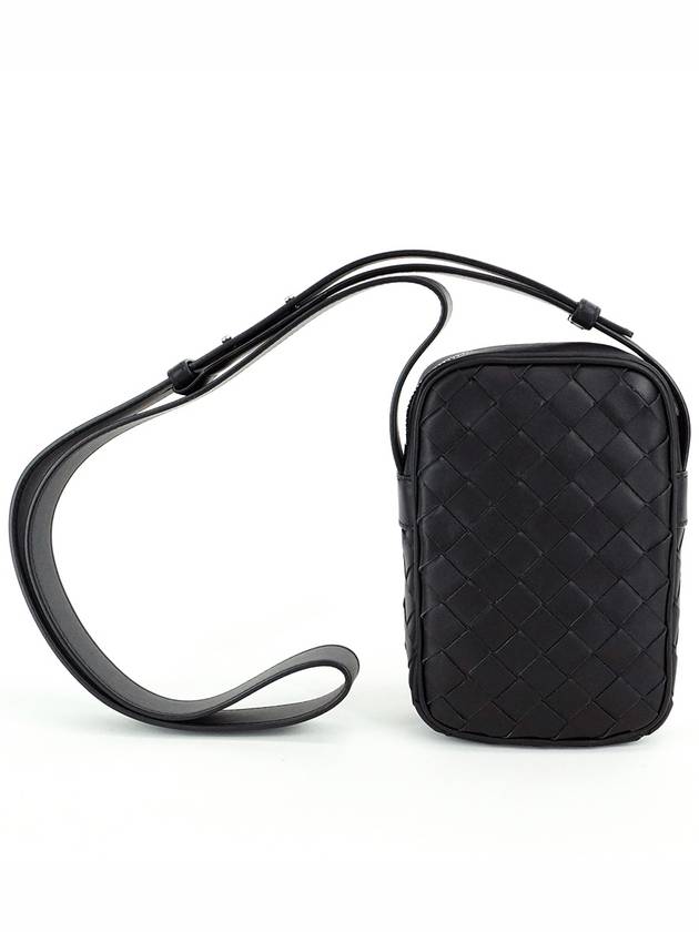 Mini Cassette Crossbody Bag Black 743214VCPQ3 - BOTTEGA VENETA - BALAAN 4