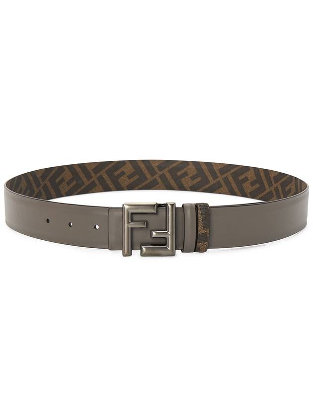 FF Logo Buckle Leather Belt Brown - FENDI - BALAAN 4