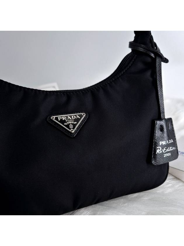 Lada Re Nylon Edition Triangle Logo Hobo Bag Tote Black 1NE515 - PRADA - BALAAN 5