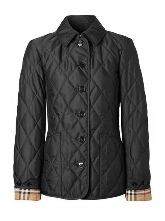 Diamond Quilted Thermoregulated Jacket Black - BURBERRY - BALAAN 2