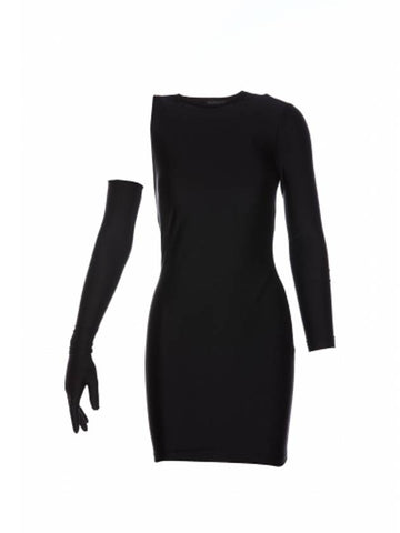 one shoulder dress WITH gloves 746152 TNV431000 B0010431857 - BALENCIAGA - BALAAN 1