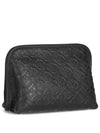 Salvatore Gazzini Motif Travel Pouch Bag Black - SALVATORE FERRAGAMO - BALAAN.