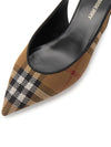 Women's Check Pattern Slingback Heels Brown - BURBERRY - BALAAN 8