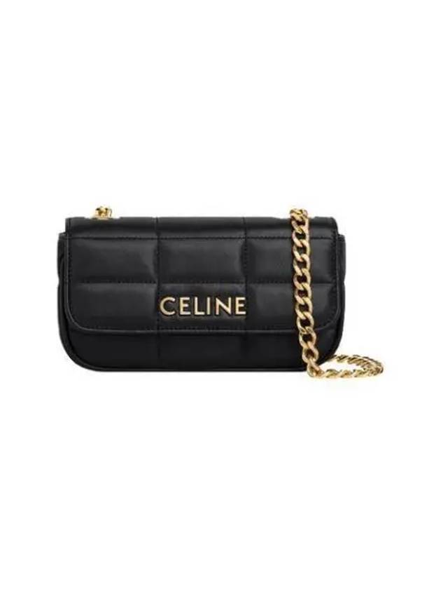 Matelasse Monochrome Quilted Calfskin Mini Shoulder Bag Black - CELINE - BALAAN 2