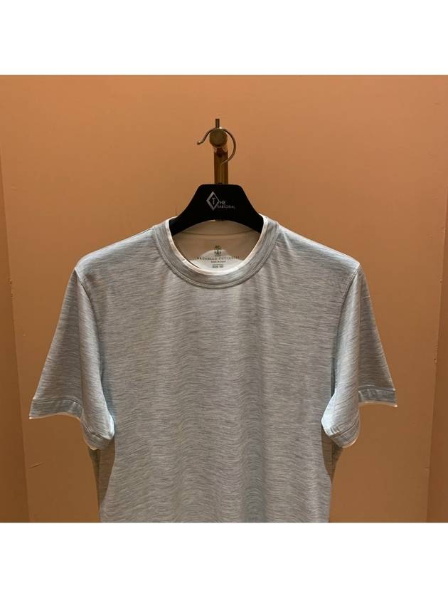 Silk Blending Short Sleeve T-Shirt Grey - BRUNELLO CUCINELLI - BALAAN 3