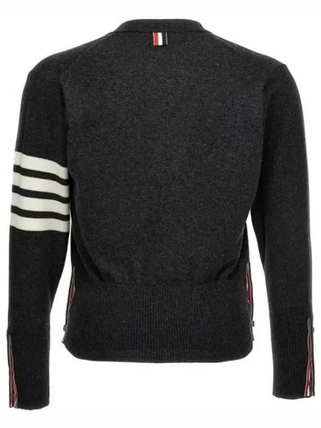 Men's Diagonal Classic Cashmere Cardigan Dark Grey - THOM BROWNE - BALAAN 4