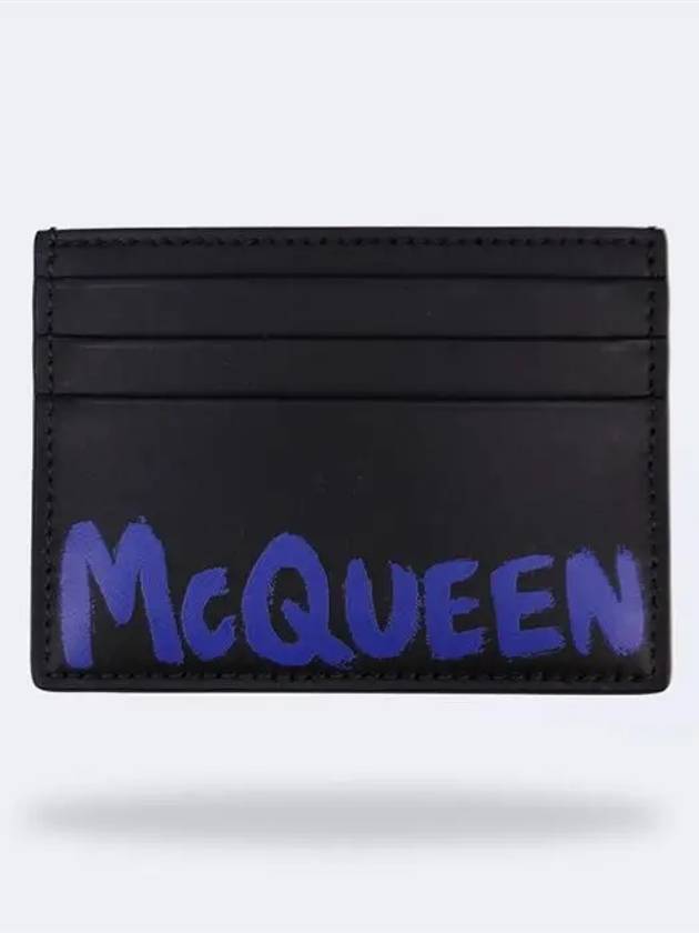 Graffiti Card Wallet Black - ALEXANDER MCQUEEN - BALAAN 2