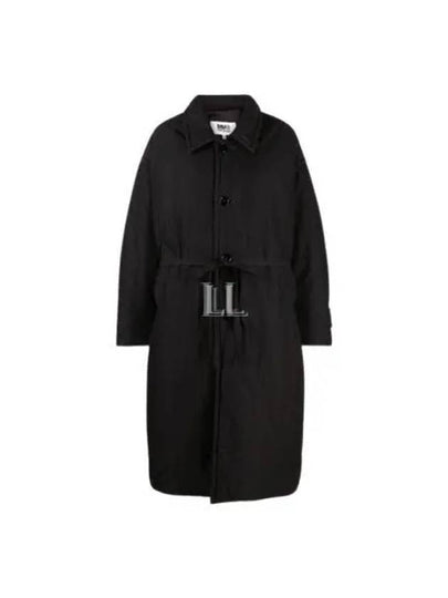 Oversized Padded Cotton Single Coat Black - MAISON MARGIELA - BALAAN 2