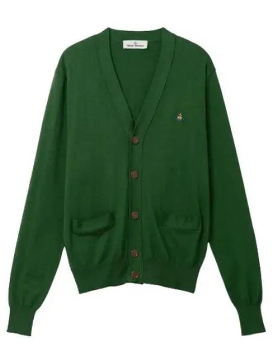 Orb embroidery logo cardigan forest green - VIVIENNE WESTWOOD - BALAAN 1