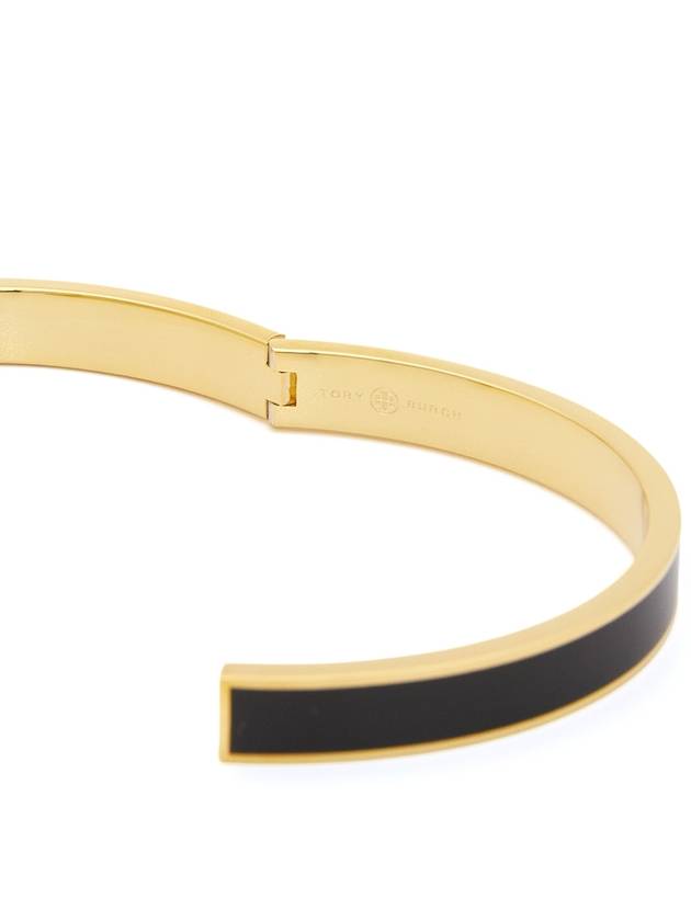 Kira Enamel Bangle Bracelet Black Gold - TORY BURCH - BALAAN 7